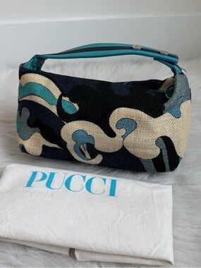 Emilio pucci mini blue pouch bag
